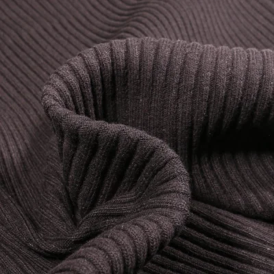 Tissu Bord côte Côtelé uni épais 3/3 Noir - Par 10 cm