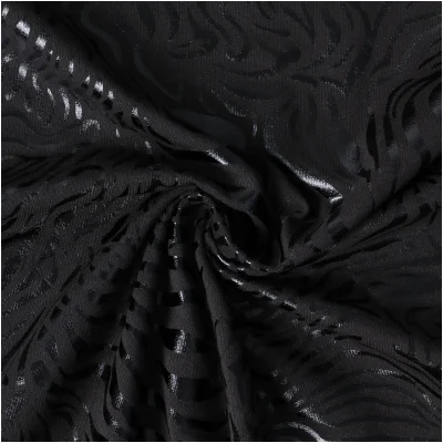Tissu Jersey Milano Motifs brillants sur fond Noir - Par 10 cm