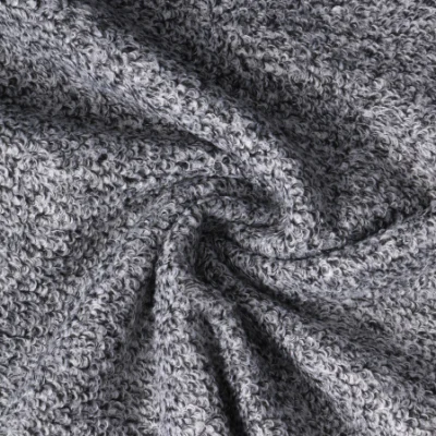 Tissu Bouclettes uni Gris chiné - Par 10 cm