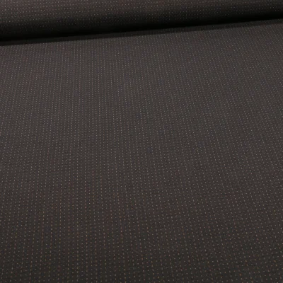 Tissu Bengaline Petits points ocre sur fond Noir - Par 10 cm
