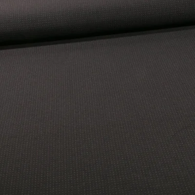 Tissu Bengaline Petits points taupe sur fond Noir - Par 10 cm