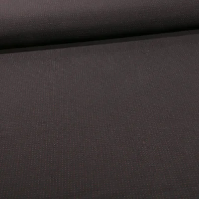 Tissu Bengaline Petits points brique sur fond Noir - Par 10 cm