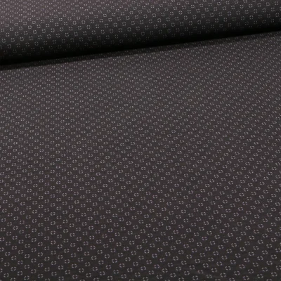 Tissu Bengaline Mini losanges gris sur fond Noir - Par 10 cm