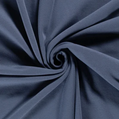 Tissu Sweat envers doudou uni Bleu indigo - Par 10 cm