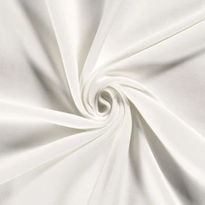Tissu Sweat envers doudou uni Blanc cassé - Par 10 cm