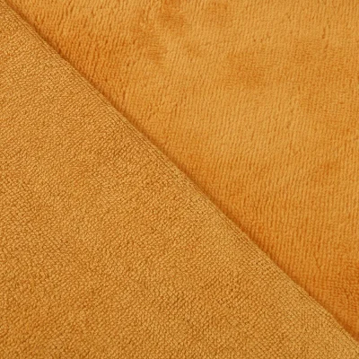 Coupon Tissu Micro Éponge Bambou Jaune curry - Coupon de 20 cm