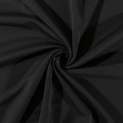 Tissu Gabardine de viscose uni Noir - Par 10 cm
