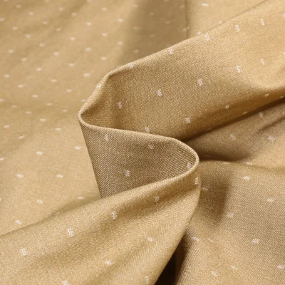 Tissu Bengaline Dots sur fond Beige - Par 10 cm