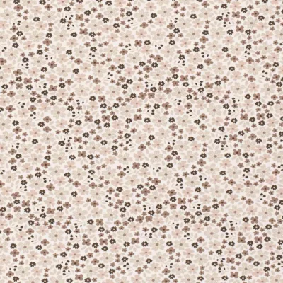 Tissu Jersey stretch fleurs Floriane sur fond Blanc - Par 10 cm