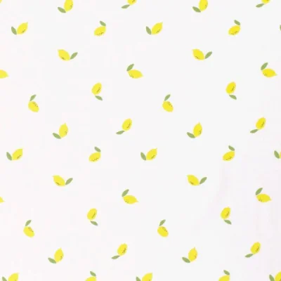 Tissu Coton imprimé Citrons jaunes Tia sur fond Blanc - Par 10 cm