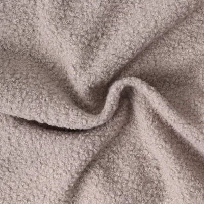 Tissu Fausse fourrure Bouclette Daphné uni Taupe - Par 10 cm
