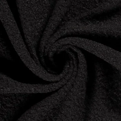 Tissu Fausse fourrure Bouclette Daphné uni Noir - Par 10 cm