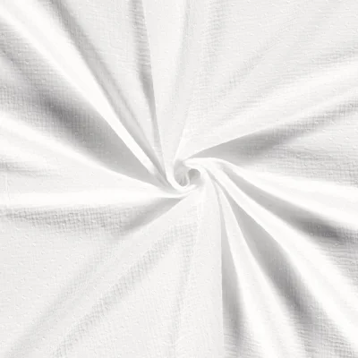 Tissu Double gaze Plumetis uni Blanc pur - Par 10 cm