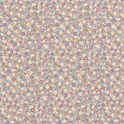 Tissu Jersey Coton Fleurs Louna rose sur fond Ecru - Par 10 cm