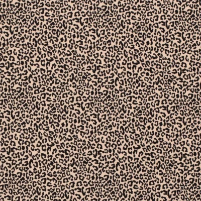 Tissu Jersey Coton Panthère Lou sur fond Beige - Par 10 cm