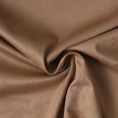 Tissu Suédine extensible  Elora aspect daim uni Beige - Par 10 cm