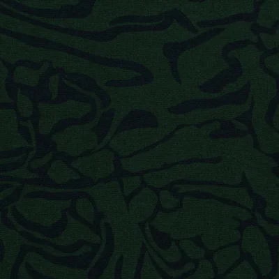 Tissu Jersey Polyviscose Motifs destructurés sur fond Vert foncé - Par 10 cm