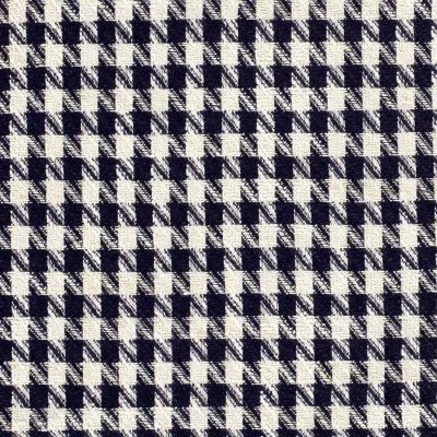 Tissu Jacquard épais Lurex carreaux Bleu marine - Par 10 cm