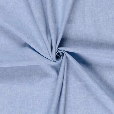 Tissu Lin et coton uni Verona Bleu clair - Par 10 cm
