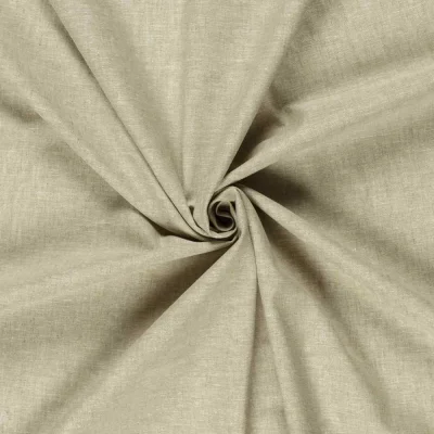 Tissu Lin et coton uni Verona Vert olive - Par 10 cm