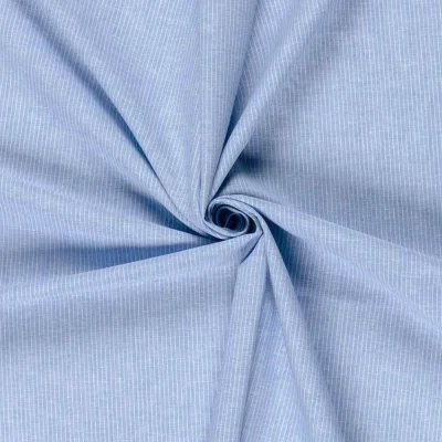 Tissu chambray coton uni Siena Bleu clair - Par 10 cm