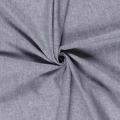 Tissu chambray coton uni Siena Bleu marine - Par 10 cm