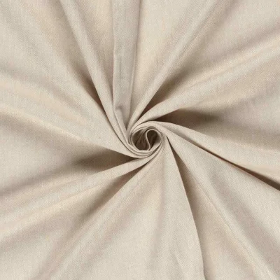 Tissu Chambray Lin Coton Chevrons Ecru - Par 10 cm