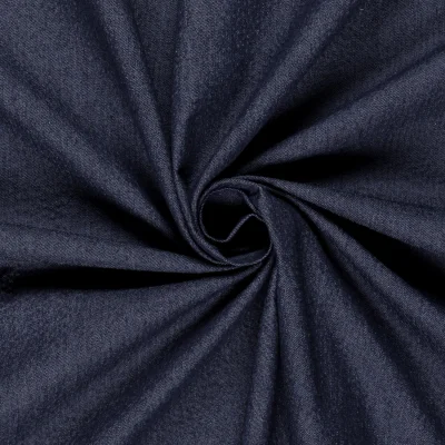 Tissu Jean Denim Seersucker uni Bleu marine - Par 10 cm