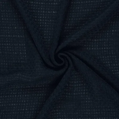 Tissu Tweed Charlotte uni Bleu marine - Par 10 cm