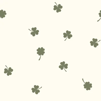 Tissu Jersey Coton imprimé Clover sur fond Ecru - Par 10 cm