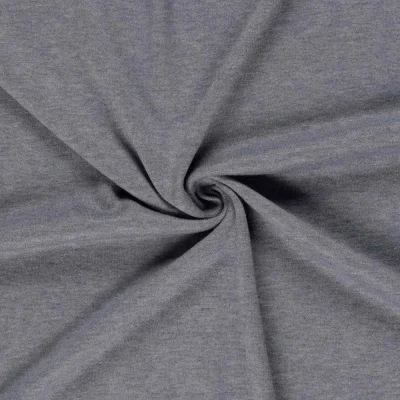 Tissu Maille Jersey Viscose chiné sur fond Bleu gris - Par 10 cm
