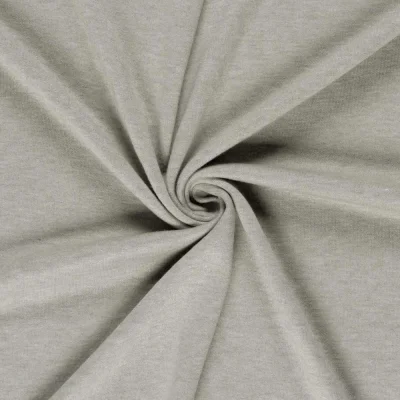 Tissu Maille Jersey Viscose chiné sur fond Gris perle - Par 10 cm