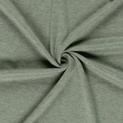 Tissu Maille Jersey Viscose Vert chiné - Par 10 cm