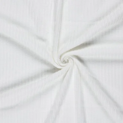 Tissu Maille Jersey cotêlé uni Isandra Blanc - Par 10 cm