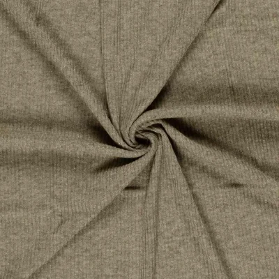 Tissu Maille côtelé Céliane uni  pailleté  Vert kaki - Par 10 cm
