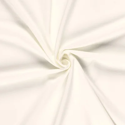 Tissu Jersey piqué lourd de viscose James uni Blanc cassé - Par 10 cm