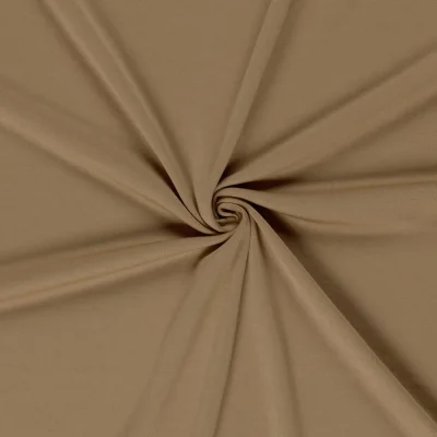 Tissu Jersey maille lourde Stefi gratté uni Camel - Par 10 cm