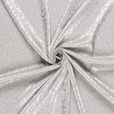 Tissu Jacquard satiné Laura Tâchété sur fond Gris - Par 10 cm