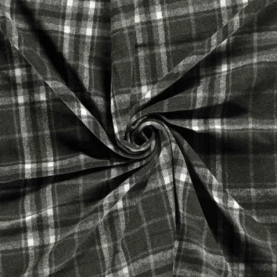 Tissu Jacquard brossé Joseph Carreaux sur fond Gris foncé - Par 10 cm