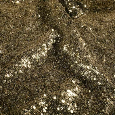 Tissu Sequins Galaxia extensible uni Doré - Par 10 cm