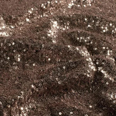 Tissu Sequins Galaxia extensible uni Bronze - Par 10 cm