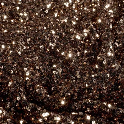 Tissu Maille stretch Sequin Bronze - Par 10 cm