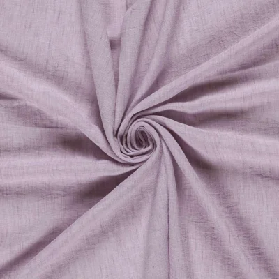 Tissu Polyester aspect Lin uni chiné Lilas - Par 10 cm