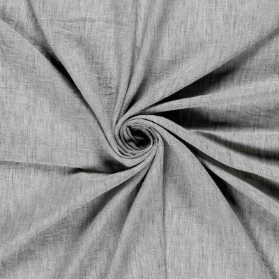 Tissu Polyester aspect Lin uni chiné Gris - Par 10 cm