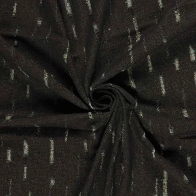 Tissu Jean Denim déchirures fils multicolore sur fond Noir - Par 10 cm