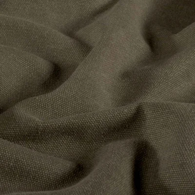 Tissu Toile Canvas d&#039;ameublement uni Gris - Par 10 cm