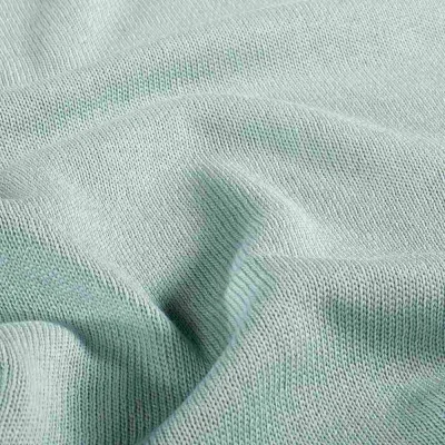 Tissu Jersey Maille Coton uni Bleu clair - Par 10 cm