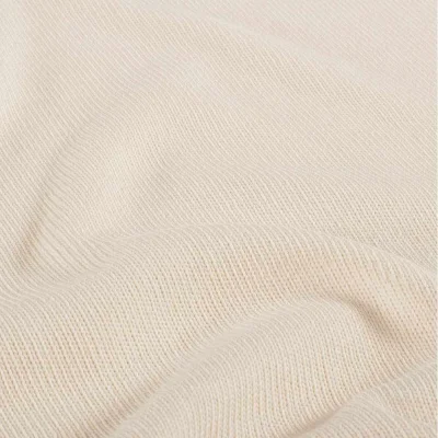 Tissu Jersey Maille Coton uni Ecru - Par 10 cm