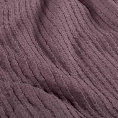Tissu Jersey Bord Côte stretch Romy uni Mauve - Par 10 cm