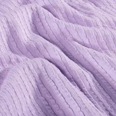 Tissu Jersey Bord Côte stretch Romy uni Lilas - Par 10 cm